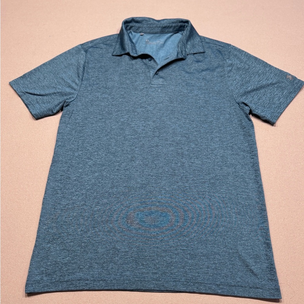 Under Armour Heathered Teal Heat Gear Performance Polo